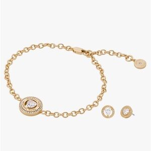 Michael Kors Gold Bracelet and Earring Set